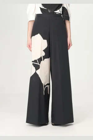 LIVIANA CONTI Pantalone in cotone stretch con stampa floreale
