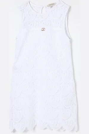 Twin-Set Abito in macramé con logo