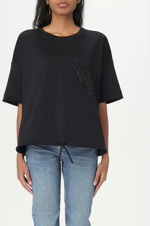 Emporio Armani T-shirt con logo di strass