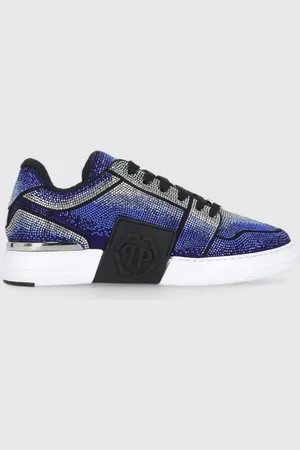 Philipp Plein Sneakers Strass Hexagon in pelle con strass all over