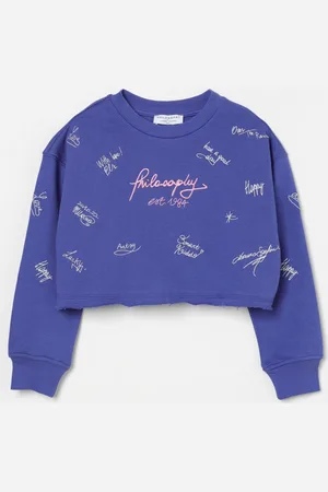 Serafini Felpa a girocollo crop con logo all-over