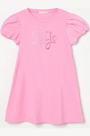 Liu Jo Abito in cotone con logo di strass