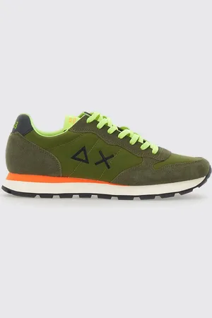 sun68 Sneakers Tom Fluo in camoscio e mesh