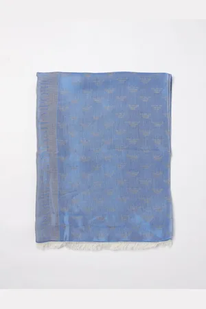 Emporio Armani Sciarpa in misto cotone con logo jacquard