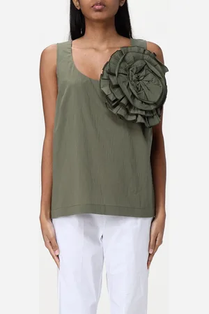 HANITA Top in cotone con maxi fiore
