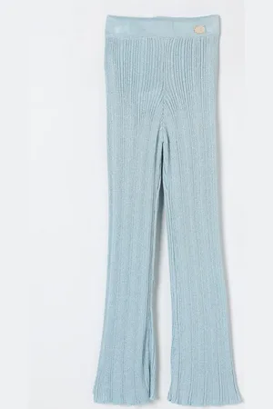 MISS BLUMARINE Pantalone in maglia di viscosa a costine