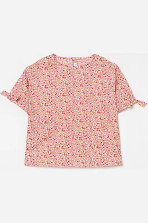 Il gufo T-shirt in cotone con stampa floreale