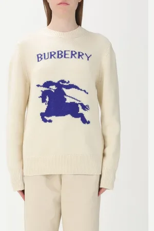 Burberry Maglia a girocollo in cashmere e lana con maxi logo