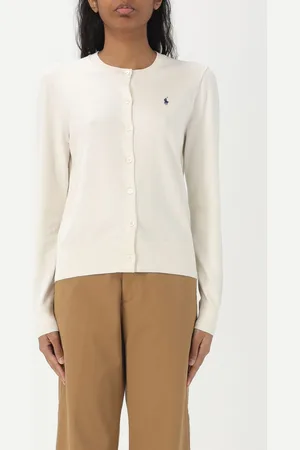 Ralph Lauren Cardigan a girocollo in misto cotone con logo