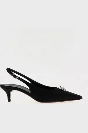 MAGDA BUTRYM Slingback in raso di seta con rosa applicata