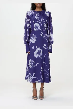Erdem Abito in seta con stampa floreale