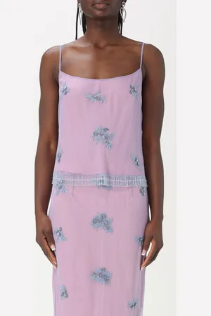 BLUMARINE Top in tulle con ricami
