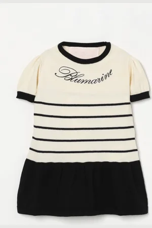 MISS BLUMARINE Abito in maglia a righe con logo