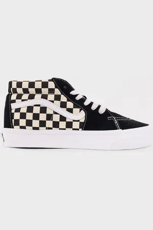 Vans Sneakers Premium Sk8-Mid 83 in camoscio e canvas check