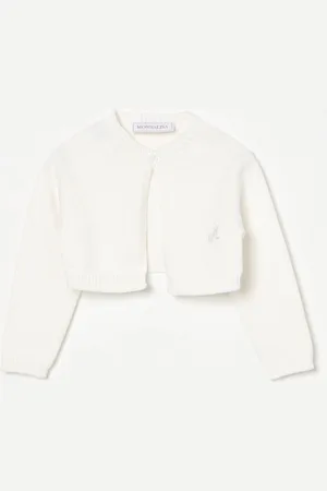 MONNALISA Cardigan crop in maglia di cotone