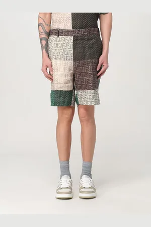 Fendi Pantaloncino in lino e cotone check