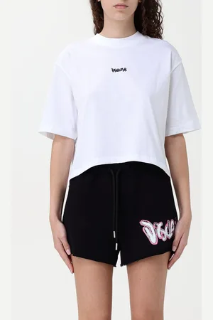 DISCLAIMER T-shirt crop con maxi logo