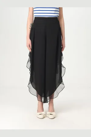 VALENTINO Pantalone in seta con rouches