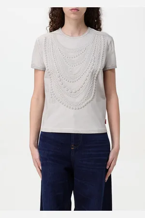 Diesel T-shirt in cotone stretch con dettagli in rilievo