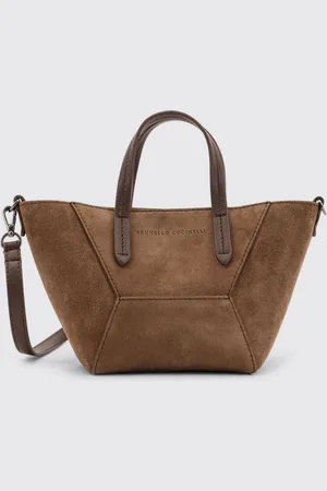 Brunello Cucinelli Borsa BC Duo in camoscio con monile