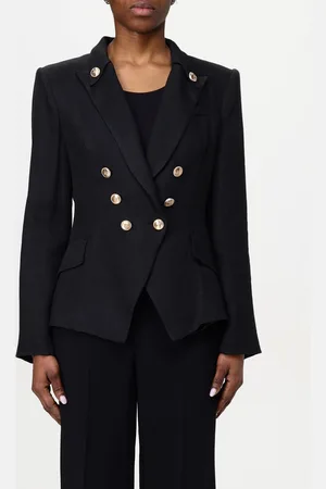 Elisabetta Franchi Blazer doppiopetto in misto lino