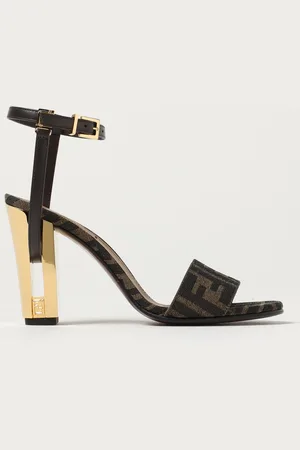 Fendi Sandalo Delfina in misto cotone con monogram FF jacquard