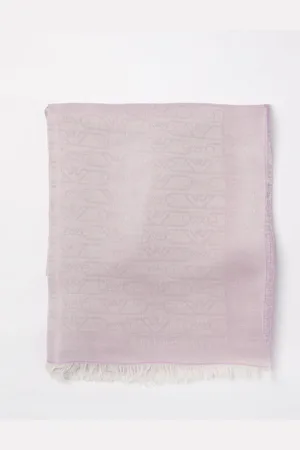 Emporio Armani Sciarpa in misto cotone con logo jacquard