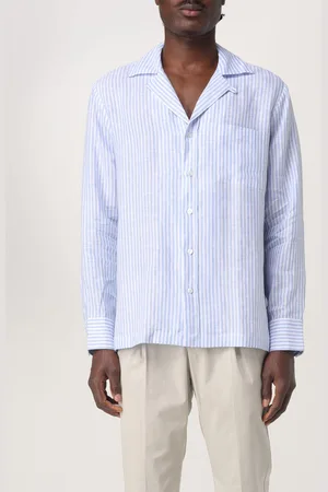 LARDINI Camicia in lino a righe