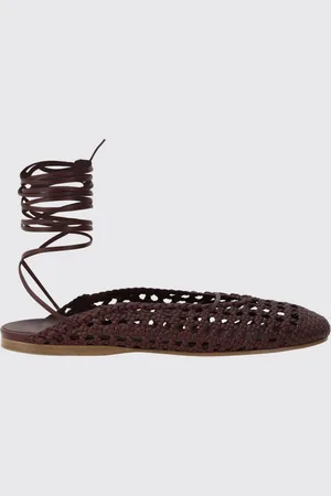 FORTE FORTE Slippers in pelle intrecciata con lavorazione traforata