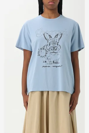 Ganni T-shirt in cotone con stampa grafica