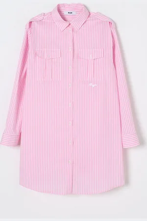 Msgm Abito chemisier in cotone a righe