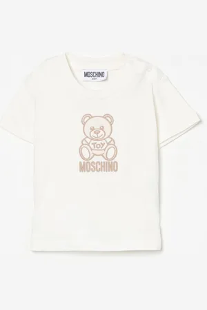 Moschino T-shirt in cotone con logo Teddy