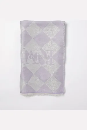Emporio Armani Stola in misto cotone e lamè con rombi jacquard