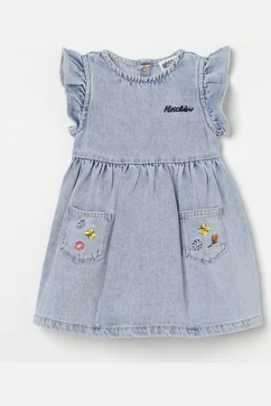 Moschino Abito di jeans ricamato