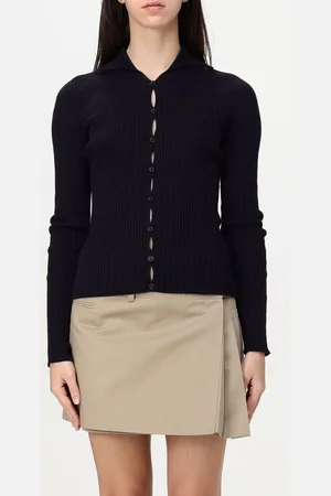 Courrèges Cardigan a coste CourrÈges in cotone e lana merino