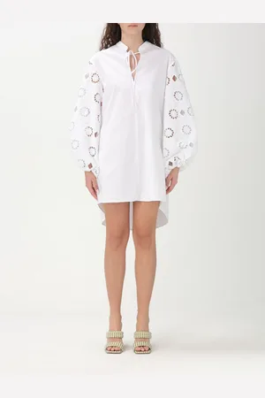 Dondup Abito in cotone con inserti in macramè