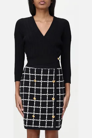 Elisabetta Franchi Cardigan a v crop in lana