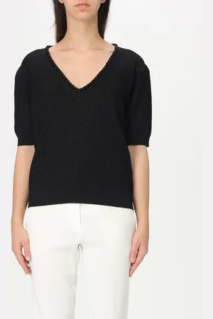 Emporio Armani Maglia a v in misto viscosa strutturata