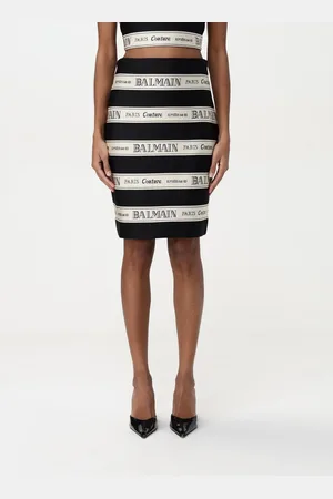 Balmain Gonna in crêpe a righe