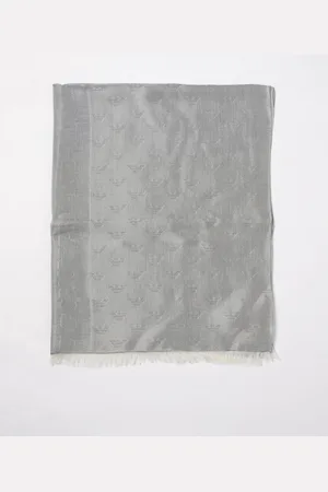 Emporio Armani Sciarpa in misto cotone con logo jacquard