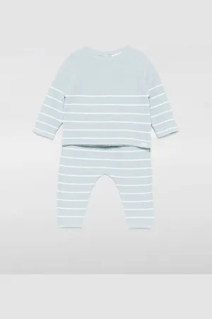 Tartine Et Chocolat Coordinato a righe in maglia di cotone
