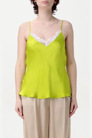 MVP Wardrobe Top in misto seta con inserti in pizzo