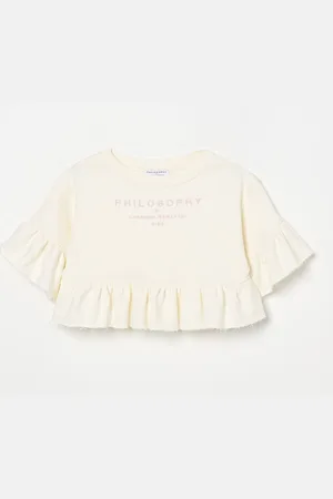 Serafini T-shirt crop con logo