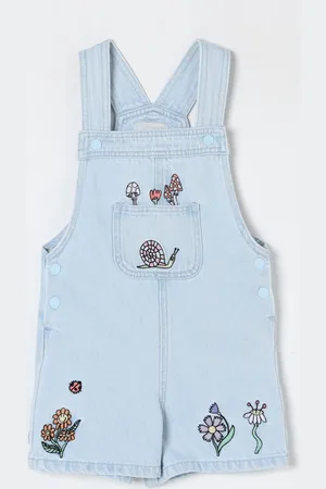 Stella McCartney Salopette di jeans con ricami
