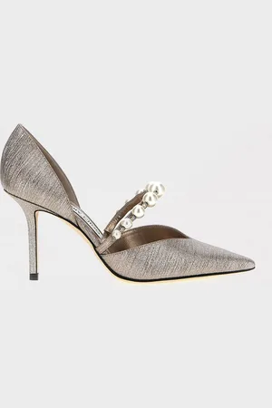 Jimmy Choo Décolleté Aurelie in tessuto laminato con perle sintetiche