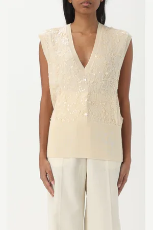 Fabiana Filippi Gilet in misto cahsmere con paillettes