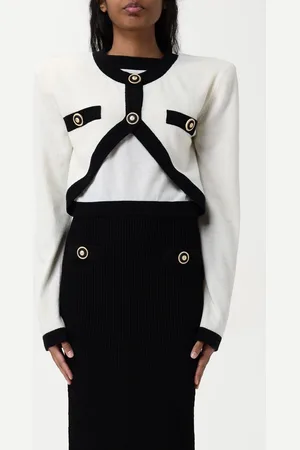 Balmain Cardigan crop in lana e cashmere