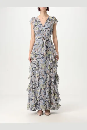 Ralph Lauren Abito in crêpe floreale con rouches