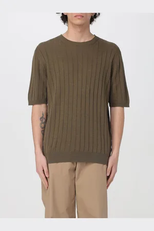 Boglioli T-shirt a girocollo in cotone e lino a coste