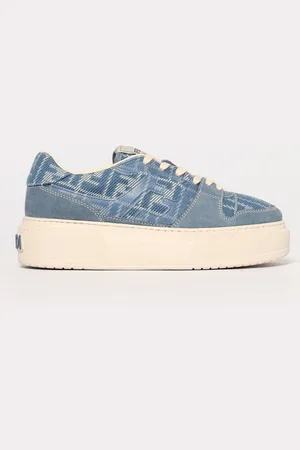 Fendi Sneakers Match in camoscio e misto cotone con FF jacquard